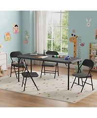 gaomon 5-Piece Kids Folding Table and Chairs Set - Activity & Dining Furniture for Boys Girls, Ideal Daycare or Playroom