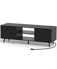 Slickblue Tv Stand for 60 Inch TVs with Power Outlets and Adjustable Shelf