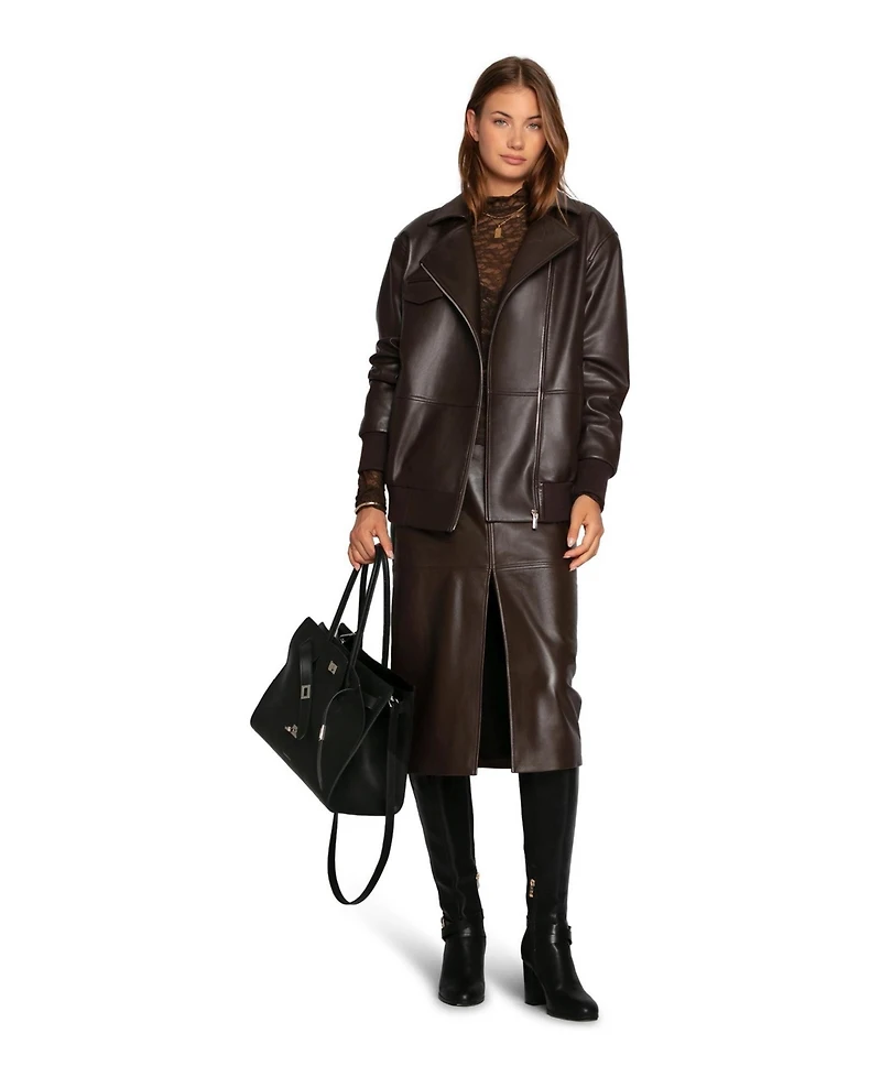 Belle & Bloom Women's Understated Leather Pencil Skirt