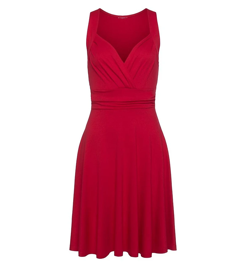 Lascana Women's Sleeveless Wrap Look Dress