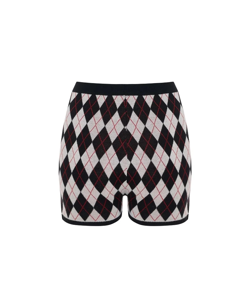 Pcfg Women's Daydreamers Argyle Knit Mini Short