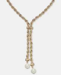 Lauren Ralph Lauren Imitation Pearl Rope Chain Lariat Necklace, 17"