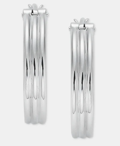 Lauren Ralph Lauren Small Ribbed Hoop Earrings, 0.81"