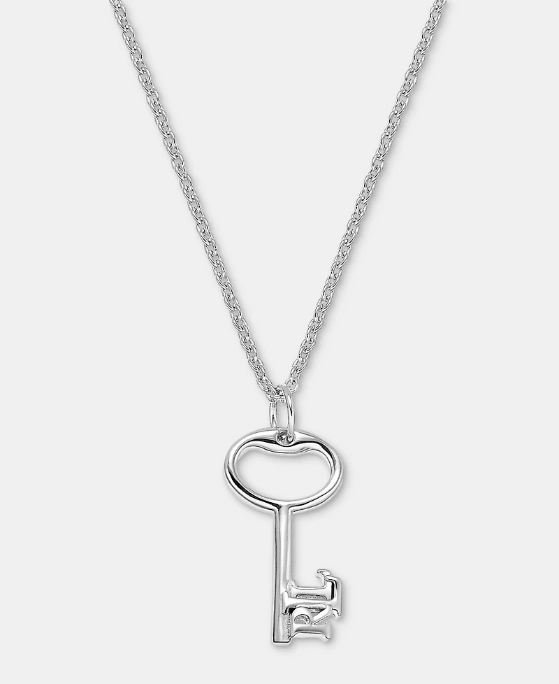Lauren Ralph Lauren Logo Key Pendant Necklace, 18" + 3" extender