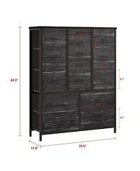 homfan 15 Drawers Dresser for Bedroom, Tall Dressers Fabric Storage Dresser Organizer Large Chest of Drawers for Closet, Hallway, Living Room