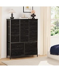 homfan 15 Drawers Dresser for Bedroom, Tall Dressers Fabric Storage Dresser Organizer Large Chest of Drawers for Closet, Hallway, Living Room