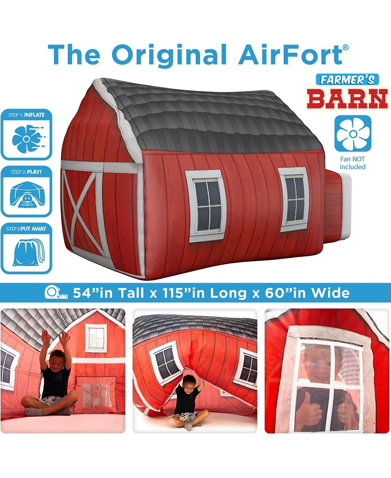 AirFort Farmer's Barn Shaped Children's Indoor Play Tent with Easy Storage
