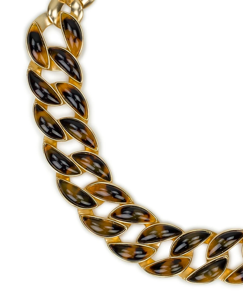 Patricia Nash Pave Tortoise Resin Collection Graduated Link Necklace