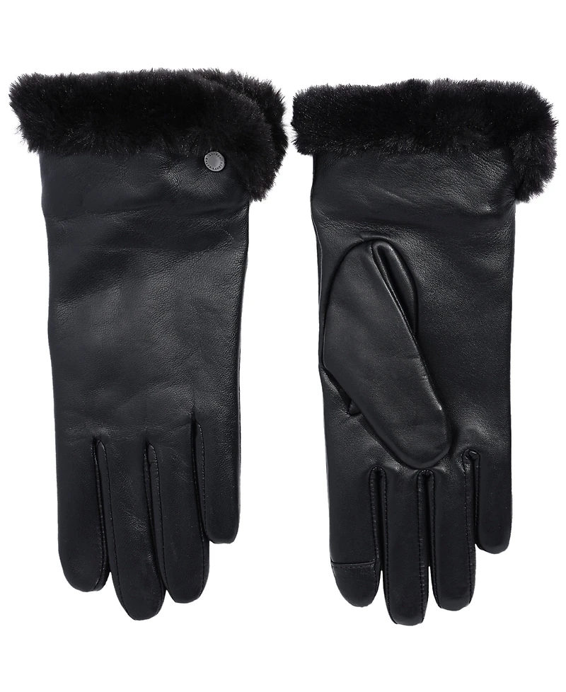 Lauren Ralph Women's Plush Lined Leather Gloves