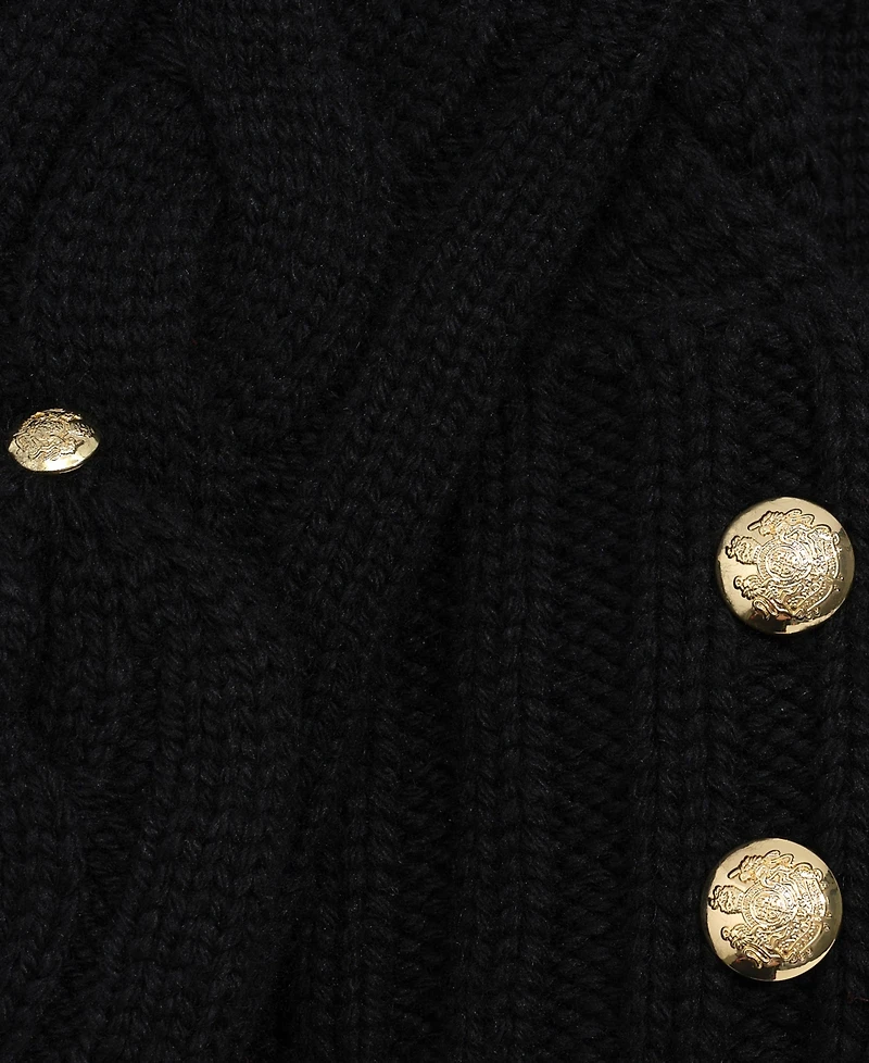 Lauren Ralph Convertible Cable Beanie and Mittens Set