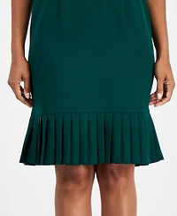Kasper Petite Pleated Sleeveless Crewneck Dress