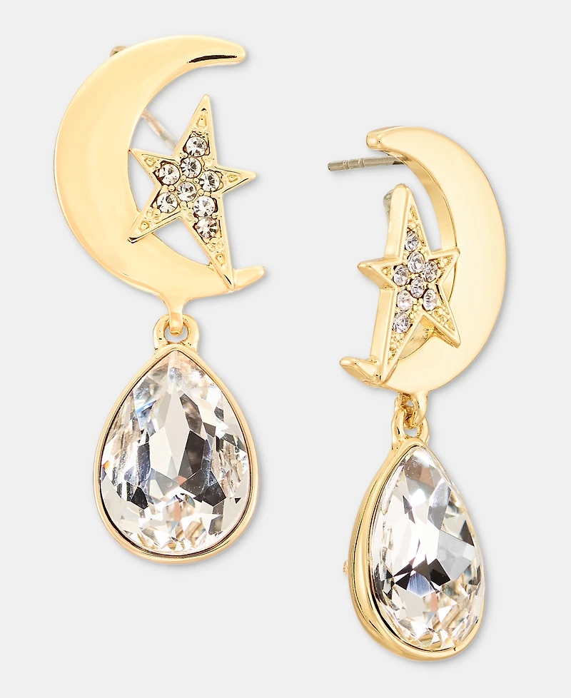 Karl Lagerfeld Paris Crystal Star & Moon Drop Earrings