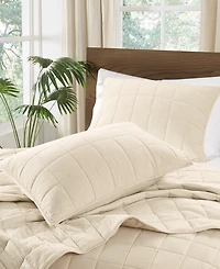 Brooklyn Loom Matte Cotton Velvet Box Stitch -Piece Quilt Set