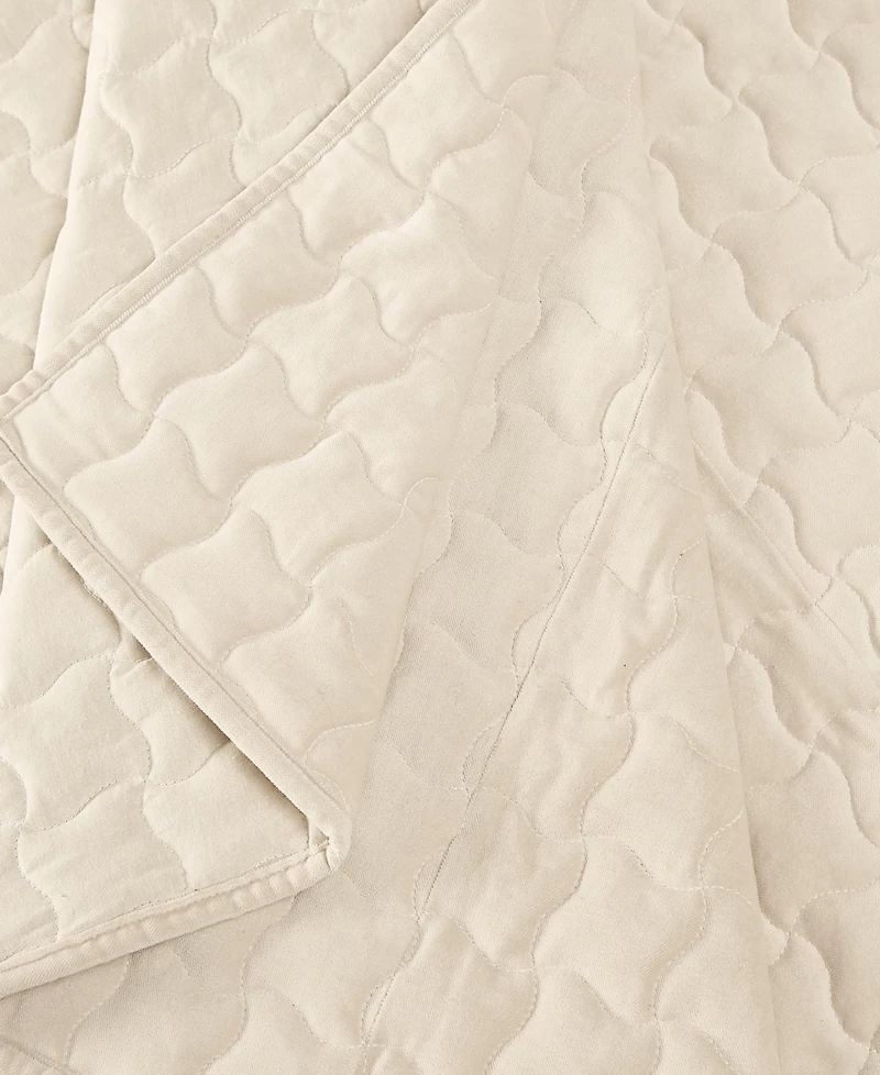 Brooklyn Loom Matte Cotton Velvet Wavy Square -Piece Quilt Set