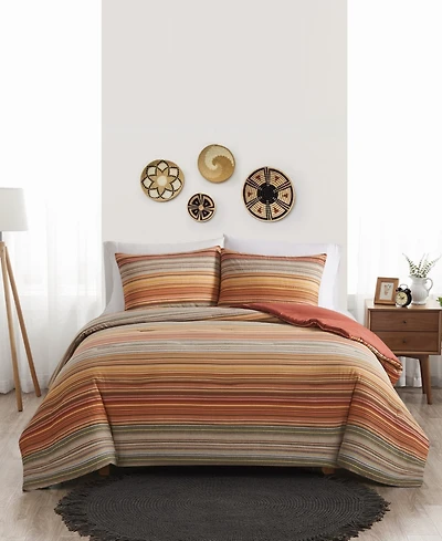 Brooklyn Loom Sunset Stripe Yarn Dye 3-Piece Comforter Set