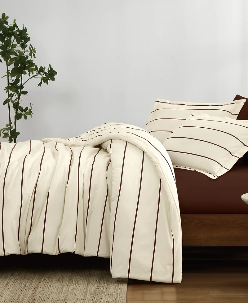 Brooklyn Loom Hayward Stripe 3-Piece Duvet Cover Set, King