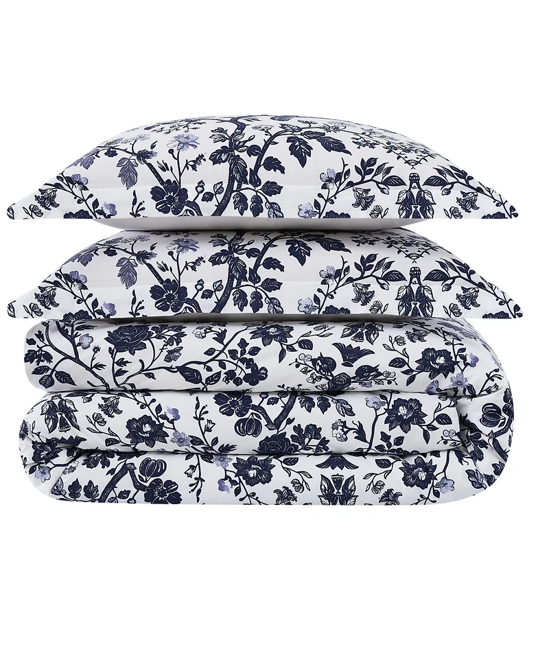 Brooklyn Loom Ava Floral 3-Piece Duvet Cover Set, Full/Queen