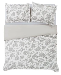 Brooklyn Loom Mila Floral 3-Piece Duvet Cover Set, Full/Queen