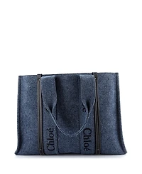 Pre-Owned Chloe Large Woody Tote Canvas with Leather