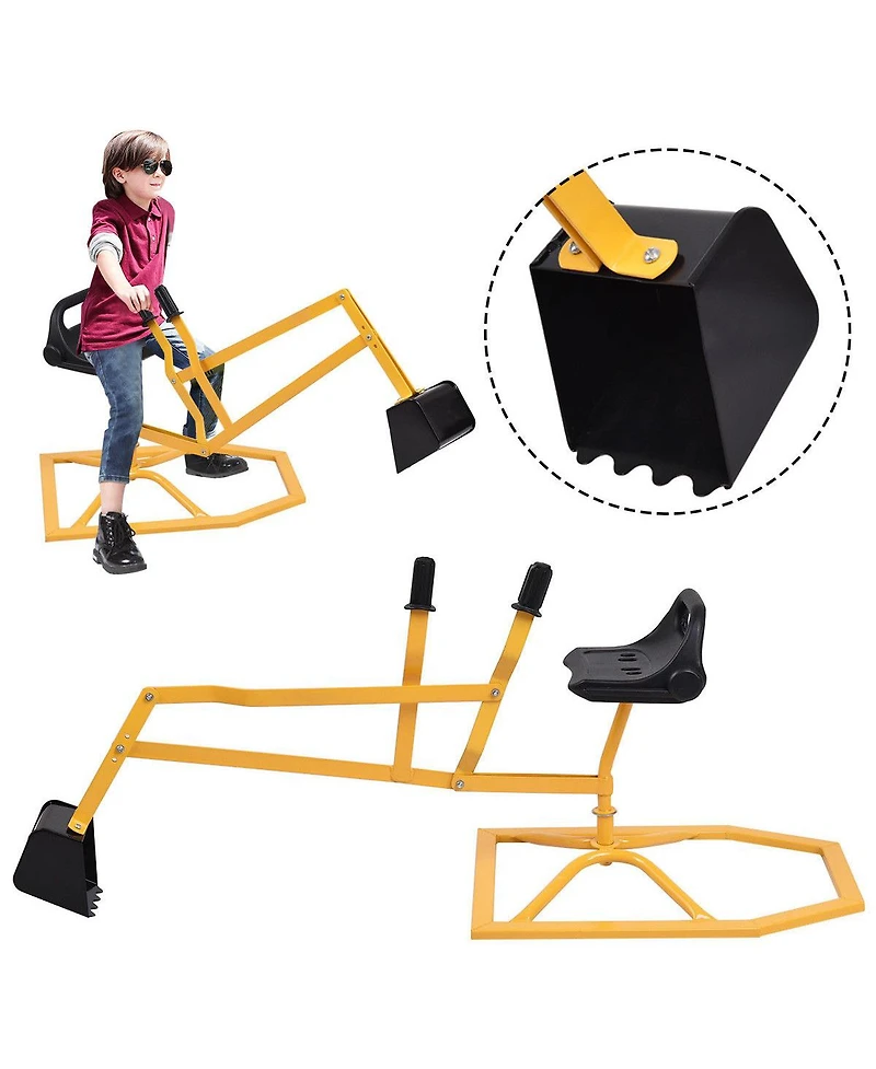 Gymax Heavy Duty Kid Ride-on Sand Digger Digging Scooper Excavator for Sand Toy