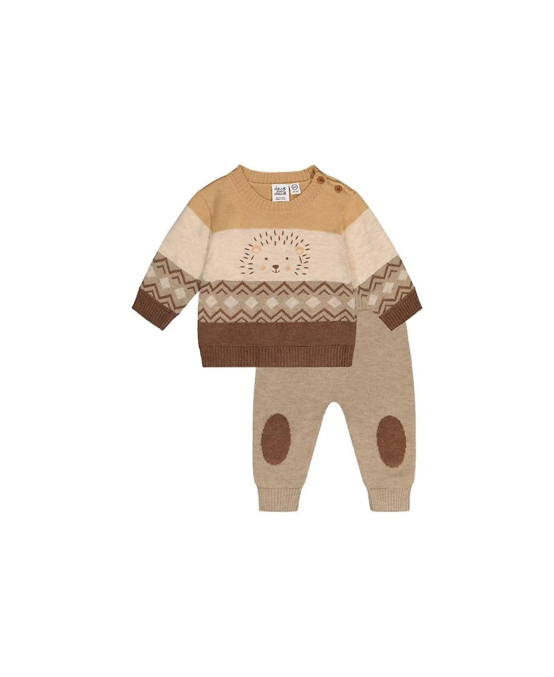 Deux par Baby Boys ( 3M to 24 M ) Knitted Sweater and Pants Set Cinnamon