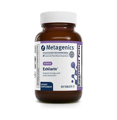 Metagenics Exhilarin Energy and Stress Tolerance Support Supplement With Ashwagandha, Holy Basil, Amla and Bacopa Ayurvedic 60 Tablets
