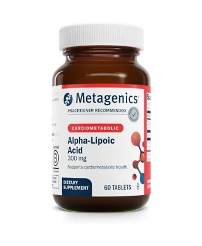 Metagenics Alpha Lipoic Acid 300 Mg Metabolism Antioxidant Support Supplement For Tissue Brain Heart Health 60 Tablets