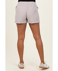 Pinkblush Maternity Brown Striped Drawstring Shorts