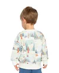 Deux par Baby Boy 12M-24M Fleece Sweatshirt Ski Print