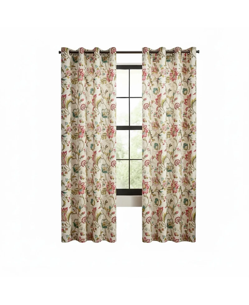 Ellis Curtain Polyester Brissac Colourful Jacobean Pattern Grommet Panel