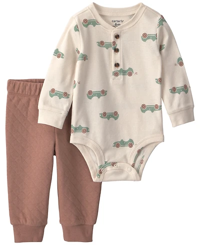 Carter's Baby Boys' and Girls' Long-Sleeve Bodysuit Pants, 2-Piece Set