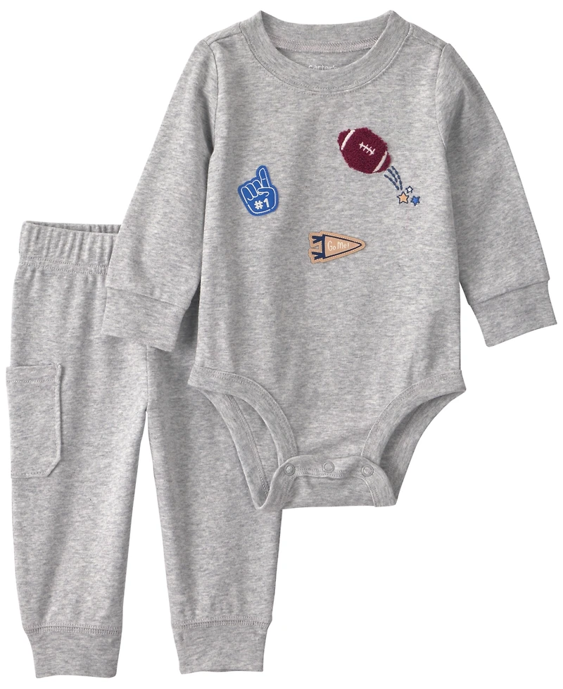 Carter's Baby Boys' and Girls' Long-Sleeve Bodysuit Pants, 2-Piece Set