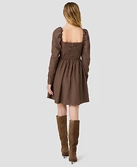 French Connection Women's Diana Square Neck Long-Sleeve Fit-and-Flare Mini Dress