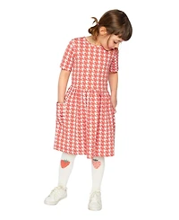 Deux par Girl's (6T-12T) Short Sleeve Dress with Pockets Houndstooth