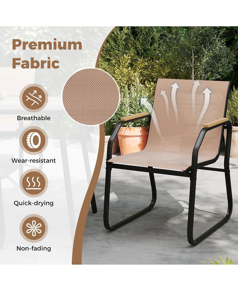 Slickblue 5-Piece Outdoor Dining Set, Rectangular Table with Fabric Chairs
