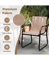 Slickblue 5-Piece Outdoor Dining Set, Rectangular Table with Fabric Chairs