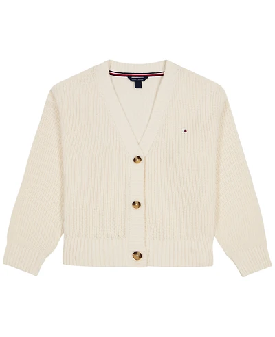 Tommy Hilfiger Girls' 7-16 Rib Knit Button-Front Cardigan