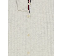 Tommy Hilfiger Girls' 7-16 Pointelle Rib Long-Sleeve Top