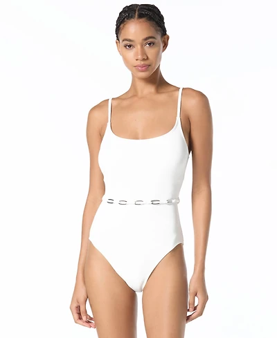 Michael Kors Women's Chain Belt One-Piece Swimsuit