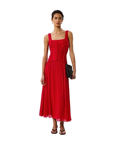 Whistles Women's Square Neck Wide Strap Maxi Dress