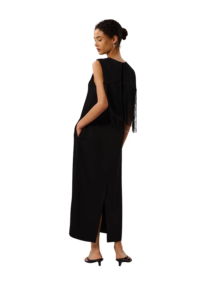 Whistles Women's Back Fringe Detail Midi Dress