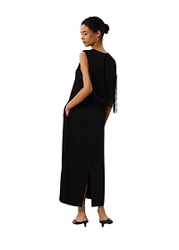 Whistles Women's Back Fringe Detail Midi Dress