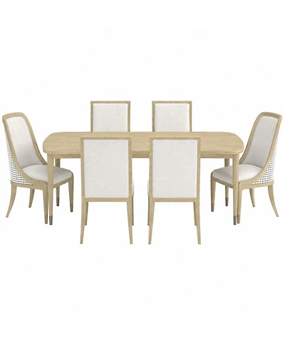 A.r.t. Furniture Eave Ii 7-Piece Oval Dining Set (Table, 4 Upholstered Side Chairs & 2 Hostess Chairs)