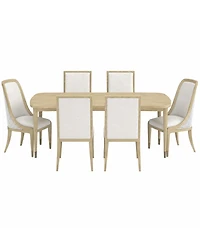 A.r.t. Furniture Eave Ii 7-Piece Oval Dining Set (Table, 4 Upholstered Side Chairs & 2 Hostess Chairs)