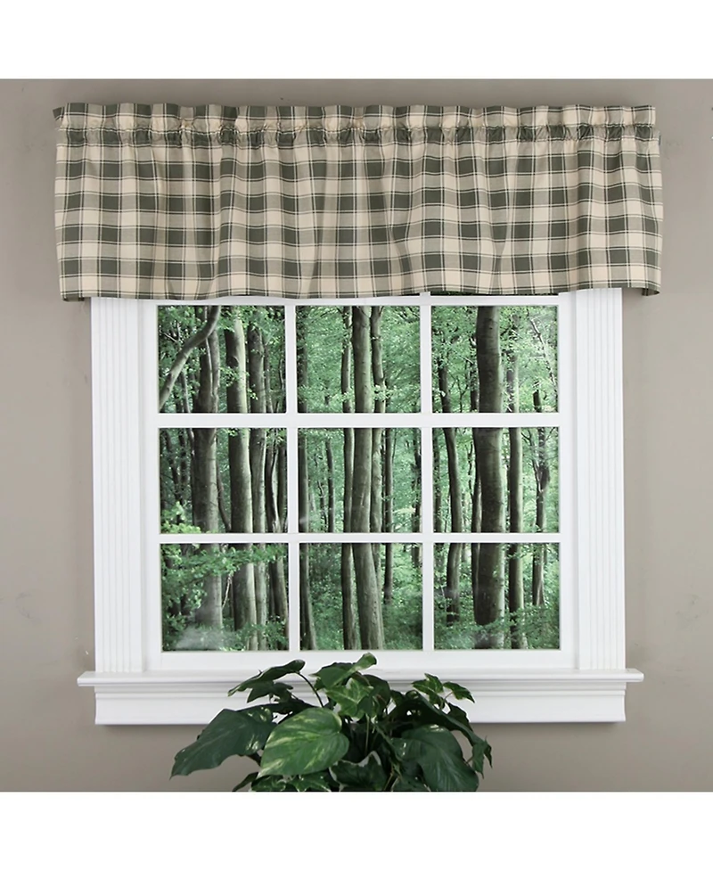 Ellis Curtain Polyester and Cotton Country Check Tailored With 1.5 inch Rod Pocket Window Valance