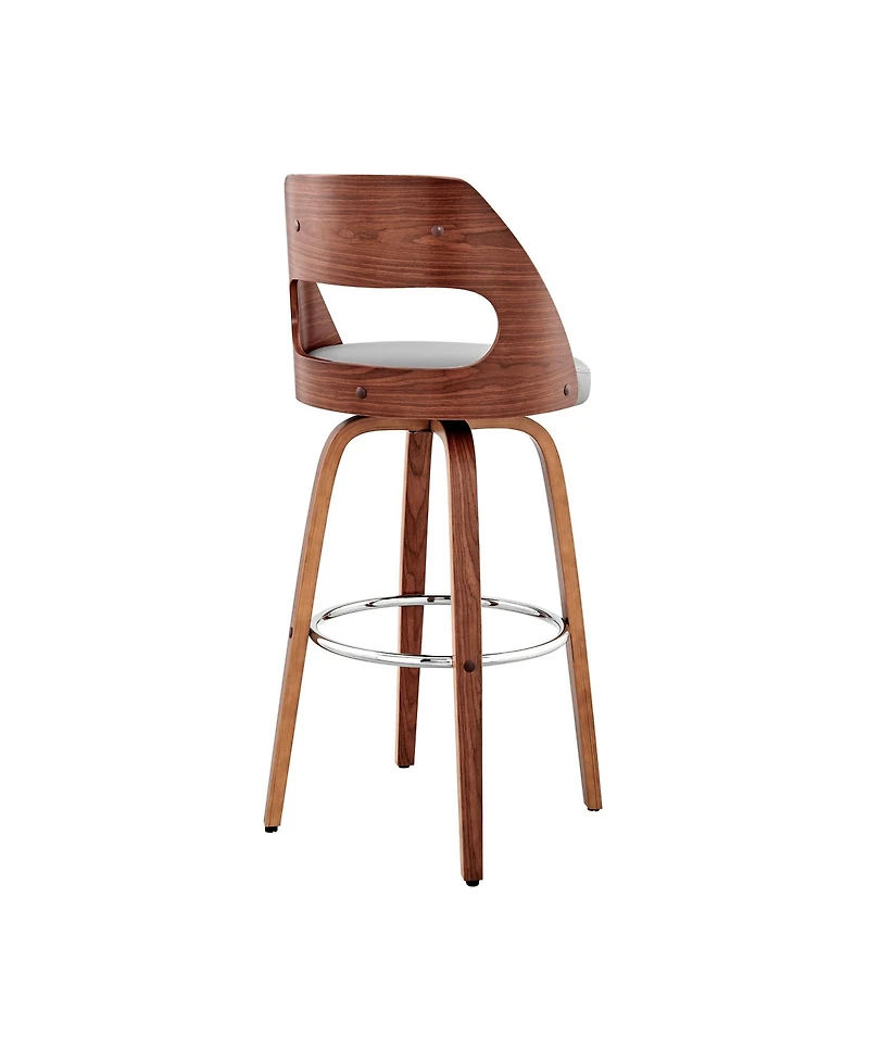 HomeRoots 26" Faux Leather Counter Height Swivel Bar Chair