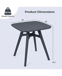 Gymax Square Outdoor Dining Table All-Weather Plastic Patio Bistro Table for 4
