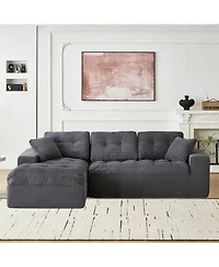 gaomon 104 inch L Shaped Corduroy Sectional Sofa No Assembly