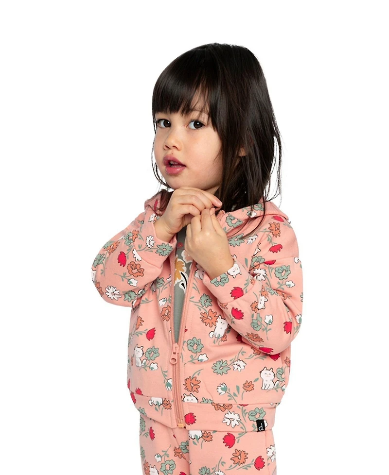 Deux par Little and Big Girl (6Y - 8Y) French Terry Hooded Cardigan Sweatshirts