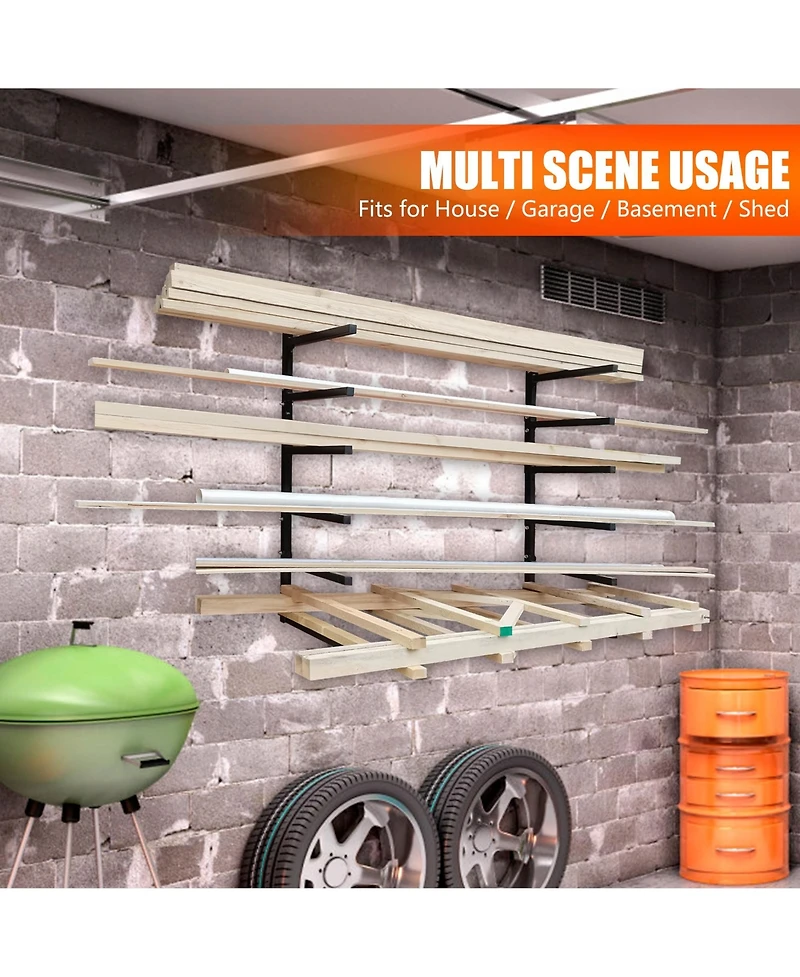 Xdovet Foldable Lumber Rack Wall Mount 6-Tier Steel Organizer